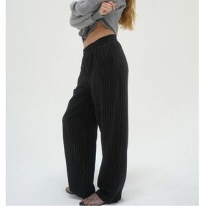 LNA Black Pinstripe Pants